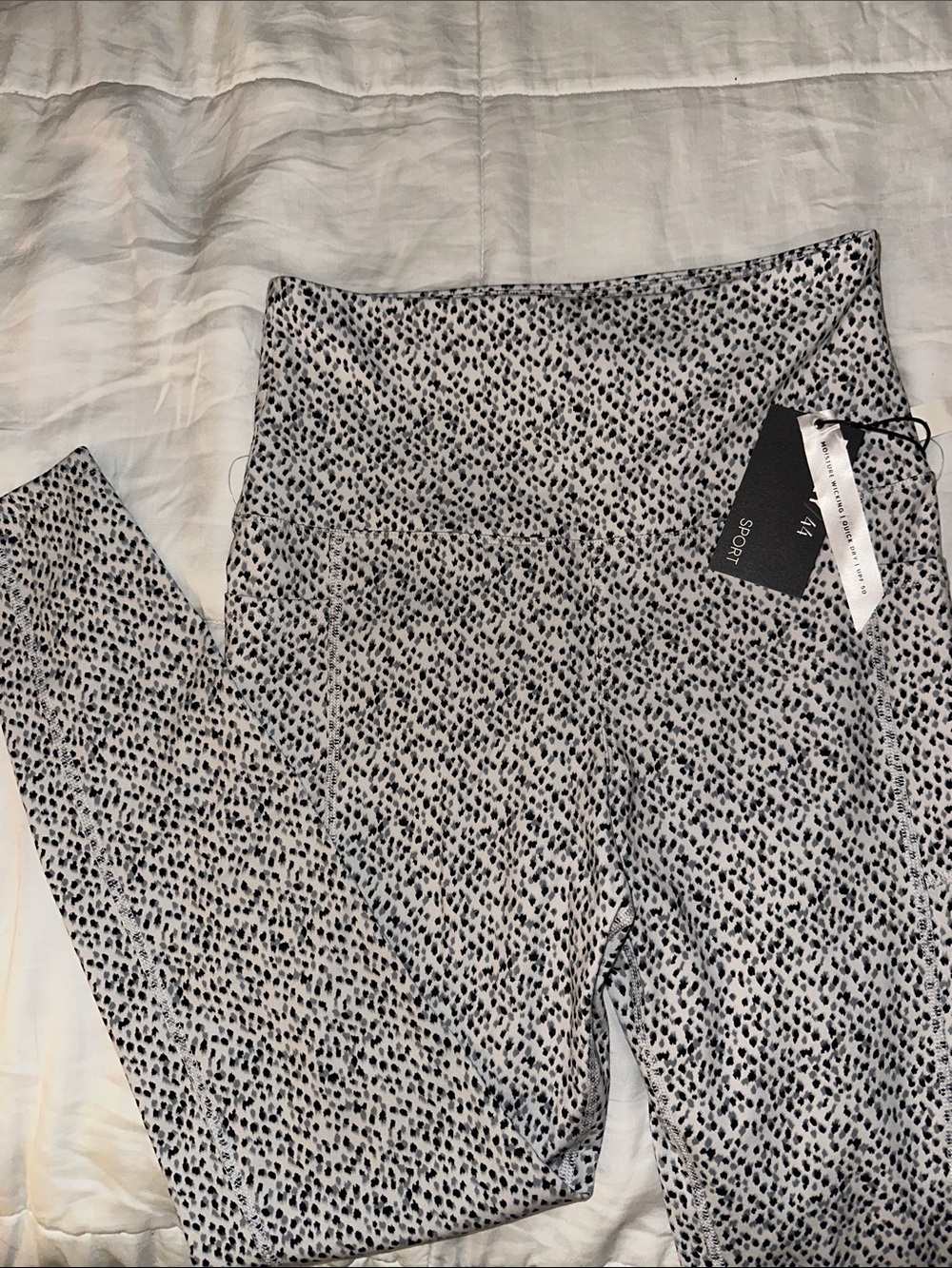 Bailey 44 White and Black Speckled High-Waist Leggings